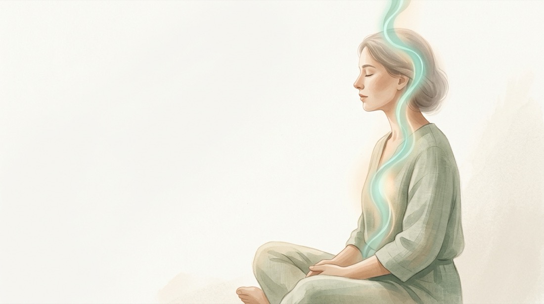 A few minutes of slow breathing settles the whole nervous system.